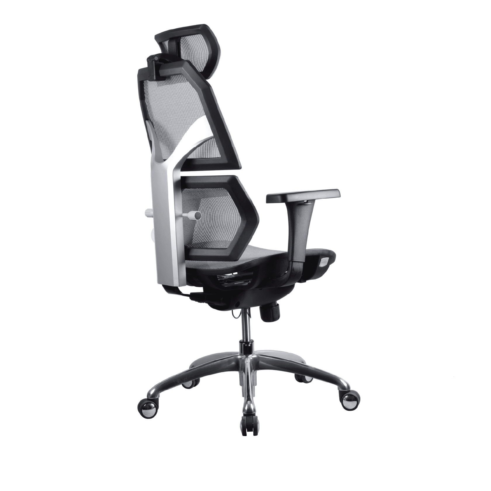 Silla ergonómica para el home office con acabado de malla completa (asiento y respaldar), moderna, altamente ajustable y súper cómoda. Diseñado especialmente para personas que pasan muchas horas trabajando frente a la computadora. Brinda un excelente soporte para toda la espalda ayudándote a mantener una buena postura. Reduce la tensión de las piernas con un diseño que permite una mejor circulación. Construido con materiales de alta calidad y una malla especial transpirable que te mantiene fresco todo el día.