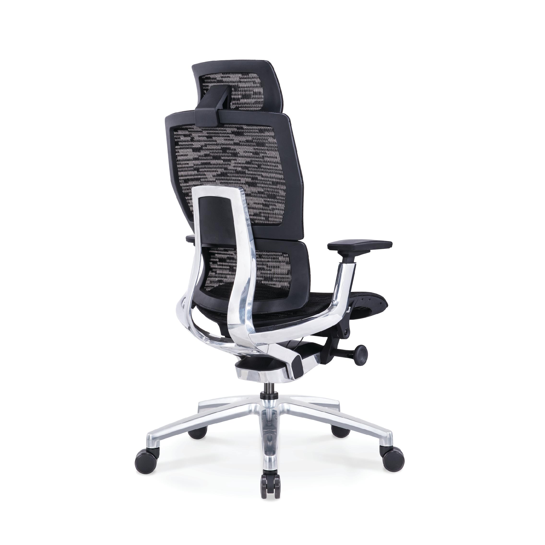 Silla ergonómica avanzada de home office con marco de aluminio y mecanismo de bloqueo avanzado, altamente ajustable con soporte lumbar dinámico que se adapta a tu espalda y acabado de una malla especial (asiento y respaldar).  Diseñado para los profesionales más exigentes y ocupados que pasan más de 8 horas al día frente a la computadora. Su diseño centrado en el ser humano brinda un excelente soporte para toda la espalda ayudándote a mantener una postura adecuada. Esta silla se siente igual de bien como se ve.  Construido solo con los mejores materiales disponible para que te dure un largo tiempo.