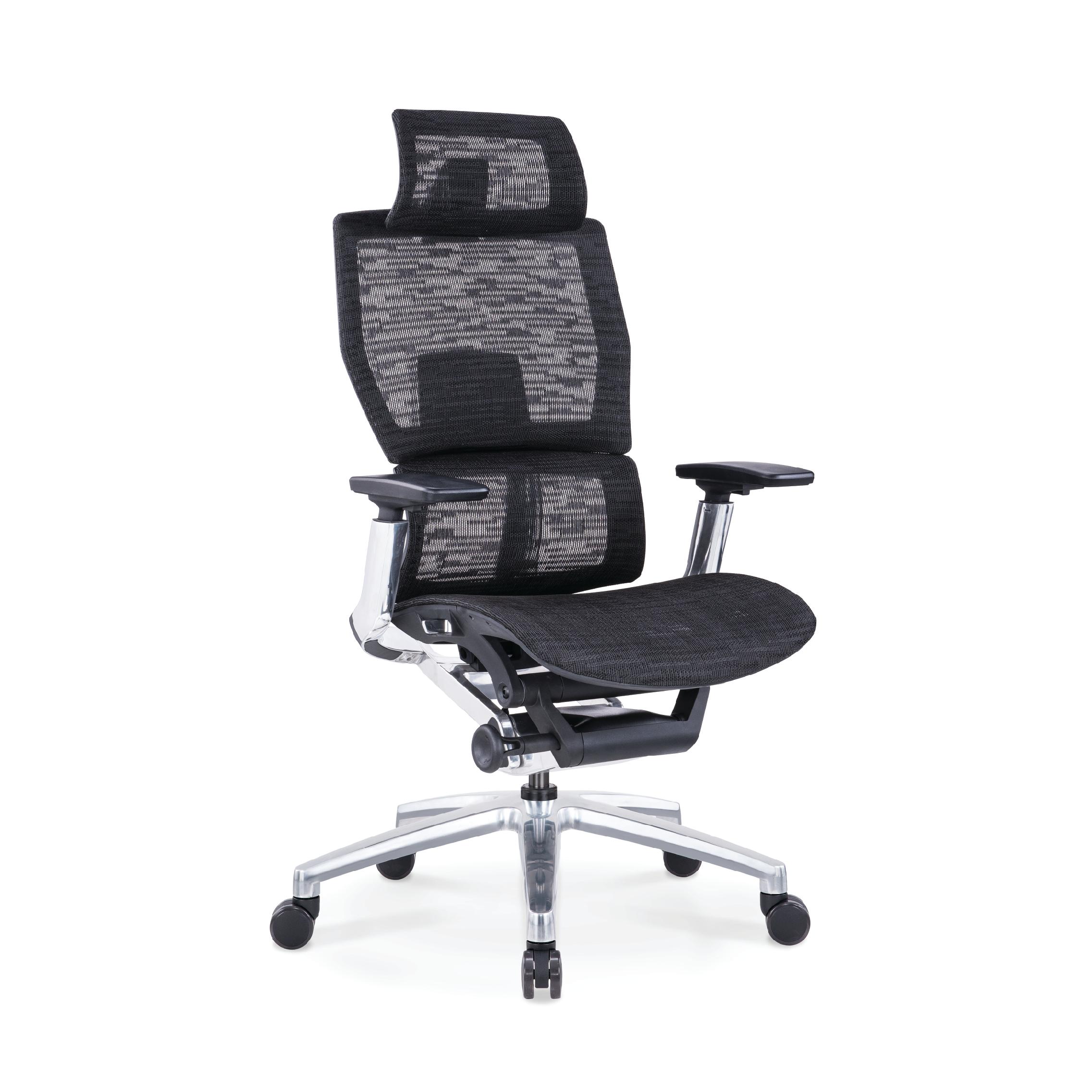 Silla ergonómica avanzada de home office con marco de aluminio y mecanismo de bloqueo avanzado, altamente ajustable con soporte lumbar dinámico que se adapta a tu espalda y acabado de una malla especial (asiento y respaldar).  Diseñado para los profesionales más exigentes y ocupados que pasan más de 8 horas al día frente a la computadora. Su diseño centrado en el ser humano brinda un excelente soporte para toda la espalda ayudándote a mantener una postura adecuada. Esta silla se siente igual de bien como se ve.  Construido solo con los mejores materiales disponible para que te dure un largo tiempo.