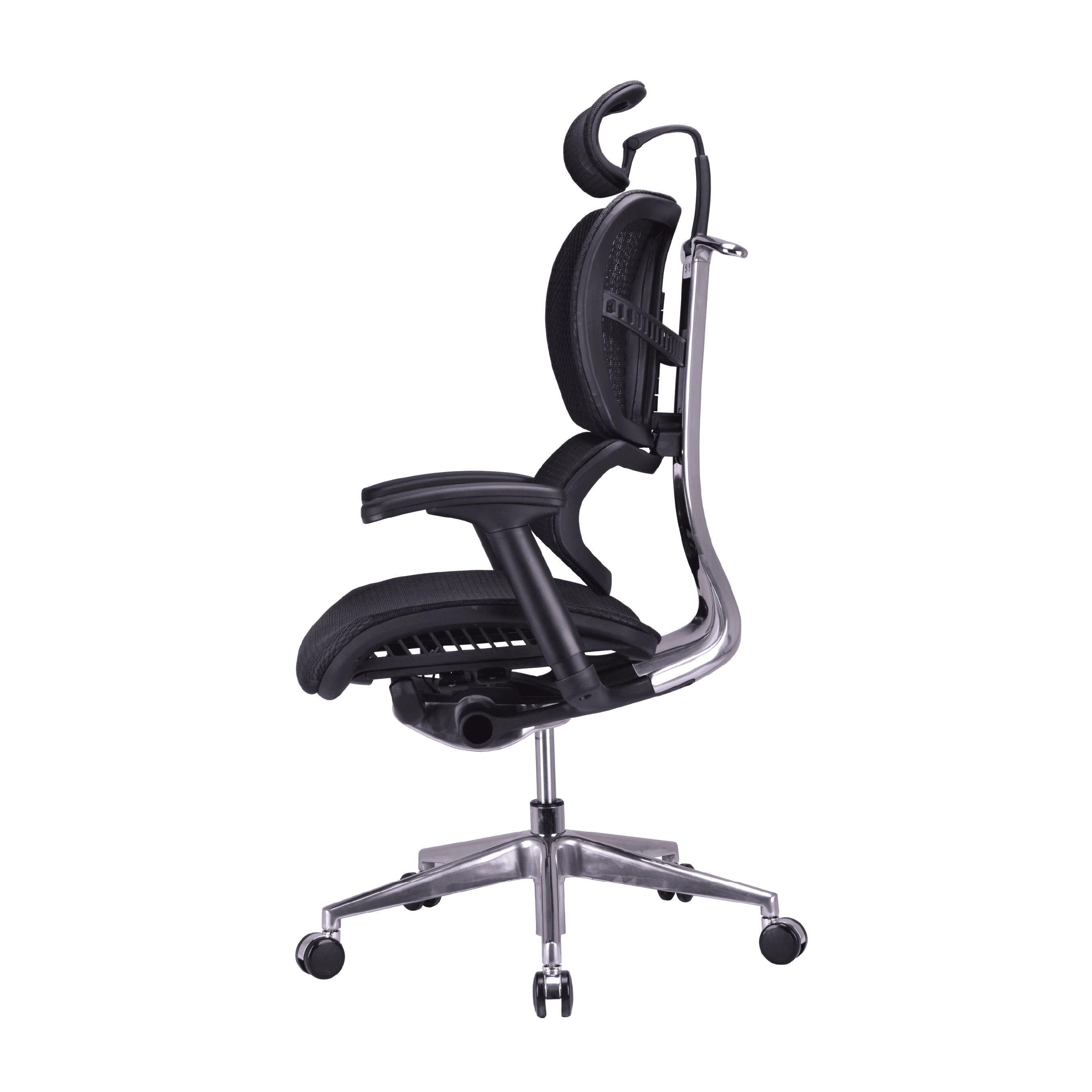 Silla ergonómica de home office super avanzada con marco de aluminio y un respaldar 100% dinámico que se ajusta a tu espalda.  La única silla con soporte lumbar y soporte para la parte alta de la espalda que se adapta a tu cuerpo.  Brinda excelente soporte sin puntos de presión.  Es de malla premium completa (asiento y respaldar).  Diseñado para los profesionales más exigentes y ocupados que pasan más de 8 horas al día frente a la computadora. Su diseño centrado en el ser humano te ayuda a mantener una postura adecuada. Esta silla se siente igual de bien como se ve.  Construido solo con los mejores materiales disponible para que te dure un largo tiempo.