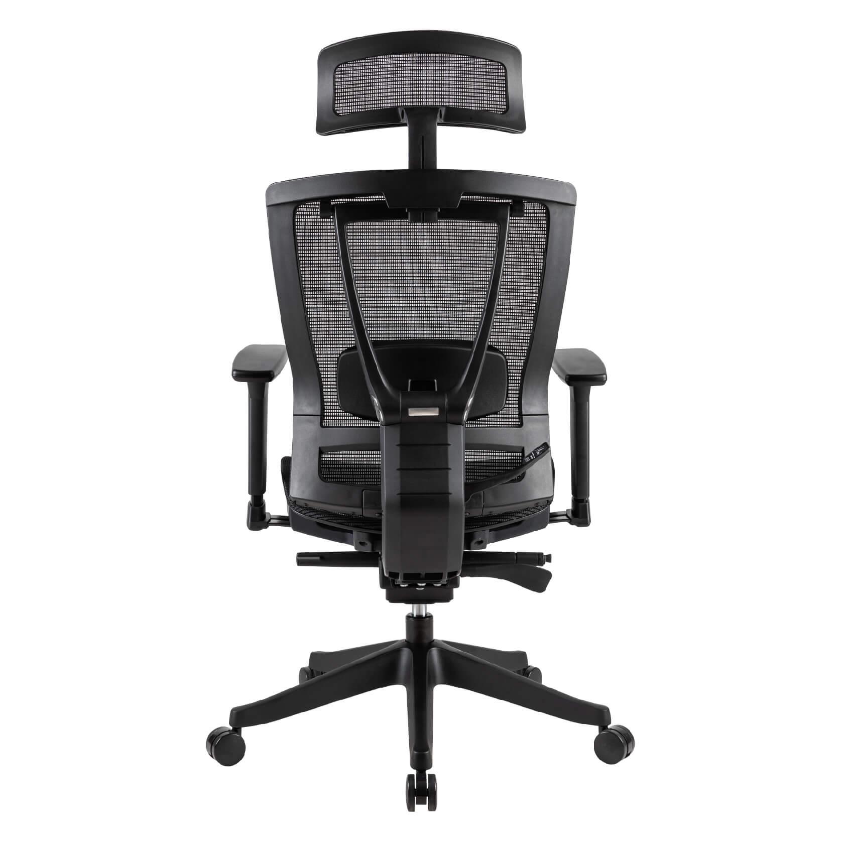   Silla ergonómica para el home office con acabado de malla completa (asiento y respaldar), soporte lumbar ajustable y un diseño ergonomico. Brinda buen soporte para toda la espalda ayudándote a mantener una buena postura. Reduce la tensión de las piernas con un diseño que permite una mejor circulación. Construido con materiales de alta calidad y una malla especial transpirable y elástica que te mantiene fresco todo el día.
