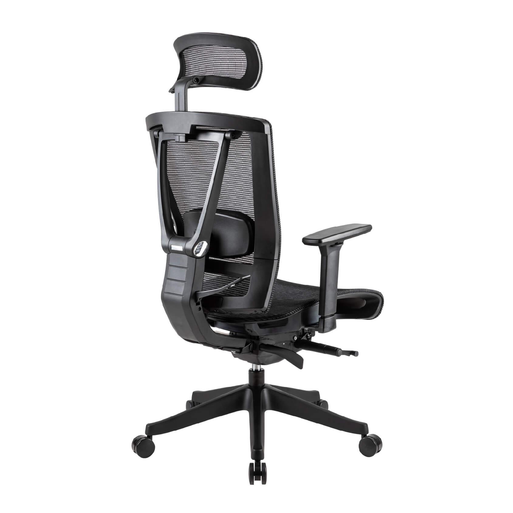   Silla ergonómica para el home office con acabado de malla completa (asiento y respaldar), soporte lumbar ajustable y un diseño ergonomico. Brinda buen soporte para toda la espalda ayudándote a mantener una buena postura. Reduce la tensión de las piernas con un diseño que permite una mejor circulación. Construido con materiales de alta calidad y una malla especial transpirable y elástica que te mantiene fresco todo el día.