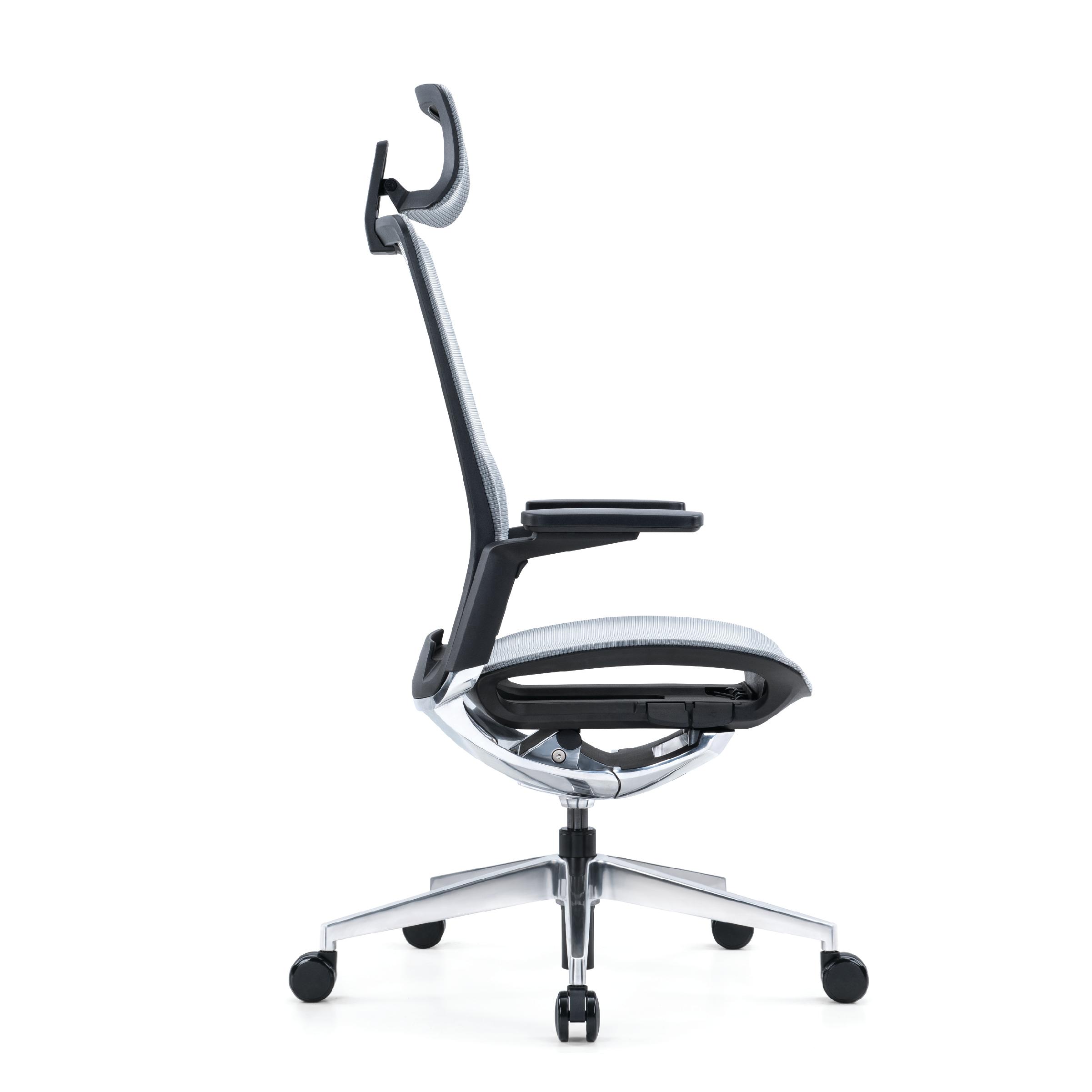   Silla ergonómica para el home office con acabado de malla completa (asiento y respaldar), soporte lumbar ajustable y un diseño moderno. Brinda buen soporte para toda la espalda ayudándote a mantener una buena postura. Reduce la tensión de las piernas con un diseño que permite una mejor circulación. Construido con materiales de alta calidad y una malla especial transpirable y elástica que te mantiene fresco todo el día.