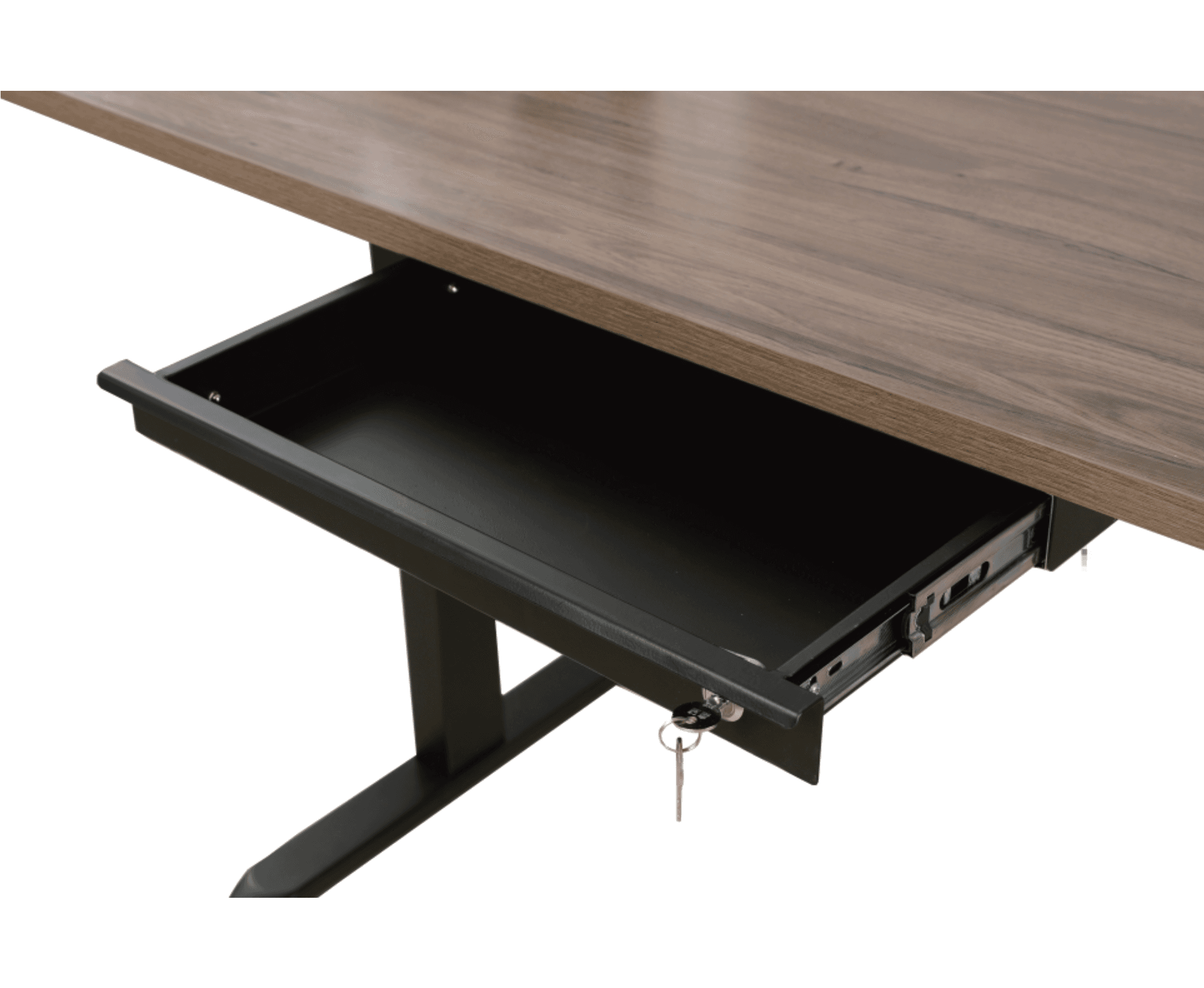 Esta gaveta de metal con candado se puede instalar fácilmente a cualquier escritorio.  Es la adición perfecta para standing desk con un tamaño de 85x56x27cm para que puedas guardar tu laptop y te sobre espacio para todas tus otras pertenencias.