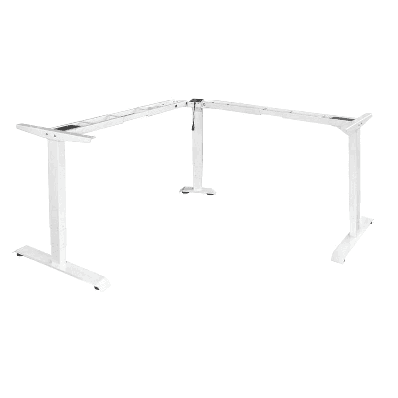 Con la base de altura ajustable en forma de L puedes aprovechar al máximo la esquina de tu home office o espacio de trabajo. La base se puede convertir horizontal en 180 grados permitiendo poner un sobre de hasta 360 cm de largo.