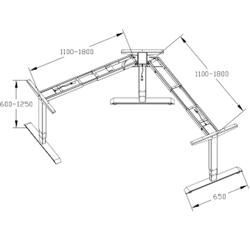 Con la base de altura ajustable en forma de L puedes aprovechar al máximo la esquina de tu home office o espacio de trabajo. La base se puede convertir horizontal en 180 grados permitiendo poner un sobre de hasta 360 cm de largo.