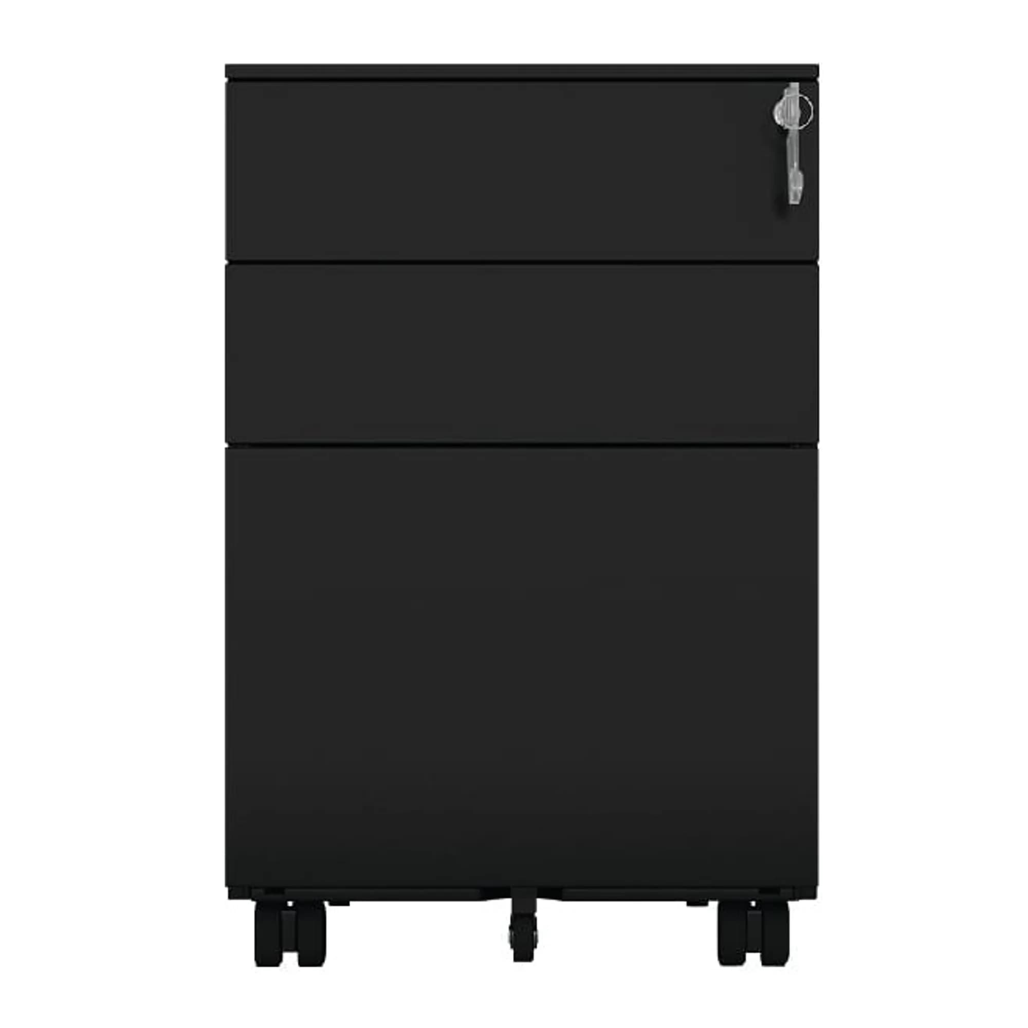 Archivador compacto de 3 gavetas - Negro — imagen 2