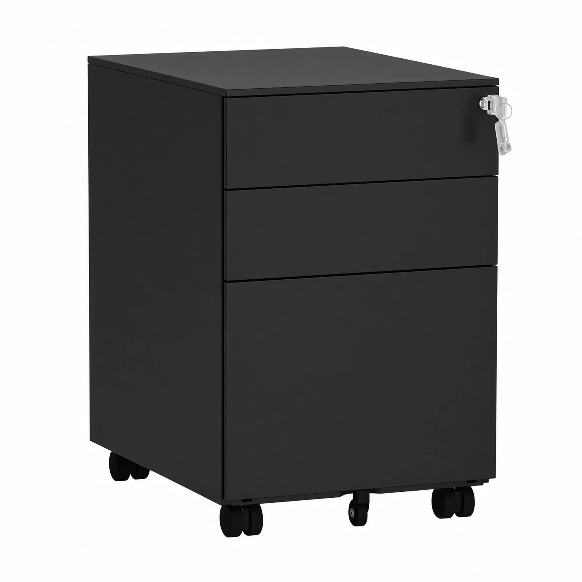 Archivador compacto de 3 gavetas - Negro — imagen 1