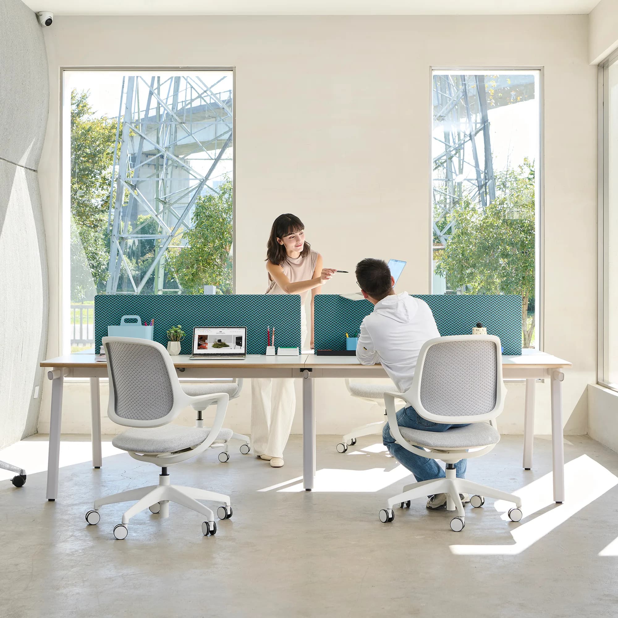 Silla ergonómica Movix - Blanco y Gris — imagen 6