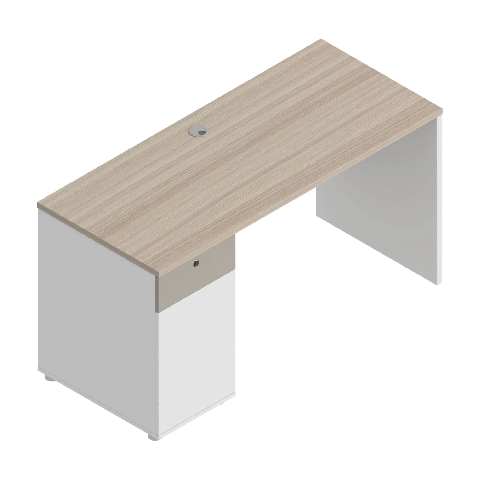 Escritorio con gabinete Blok - Oak — imagen 1