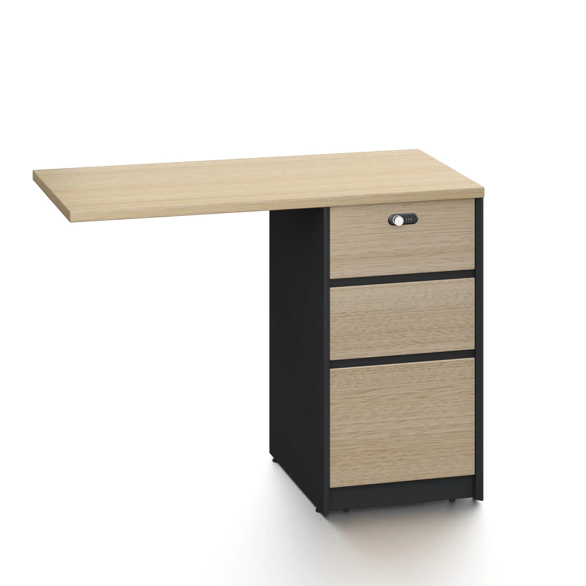 Extensión lateral en L con gabinete para escritorio Core - Negro y Coral — image 1