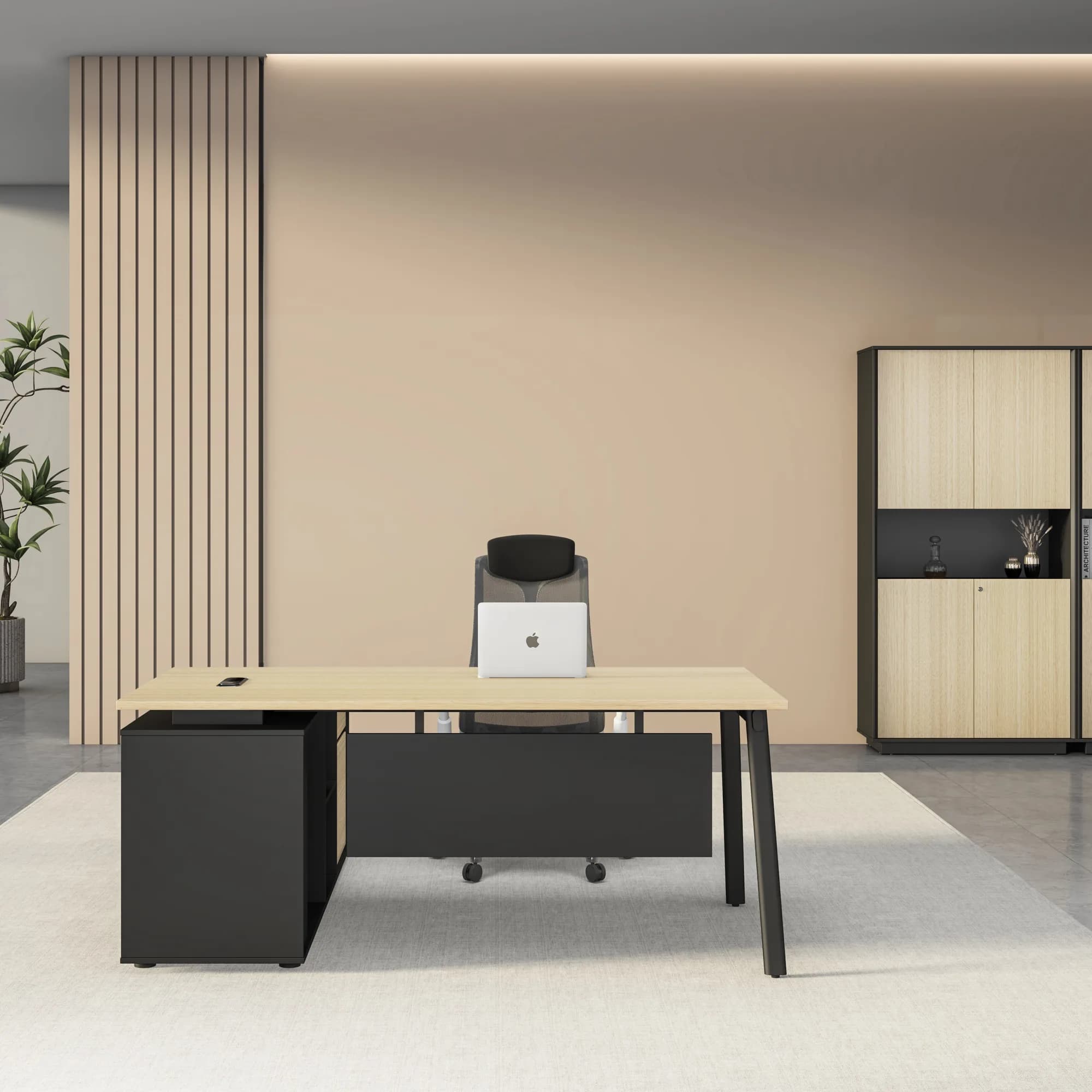 Escritorio ejecutivo Core - Negro y Coral — image 4