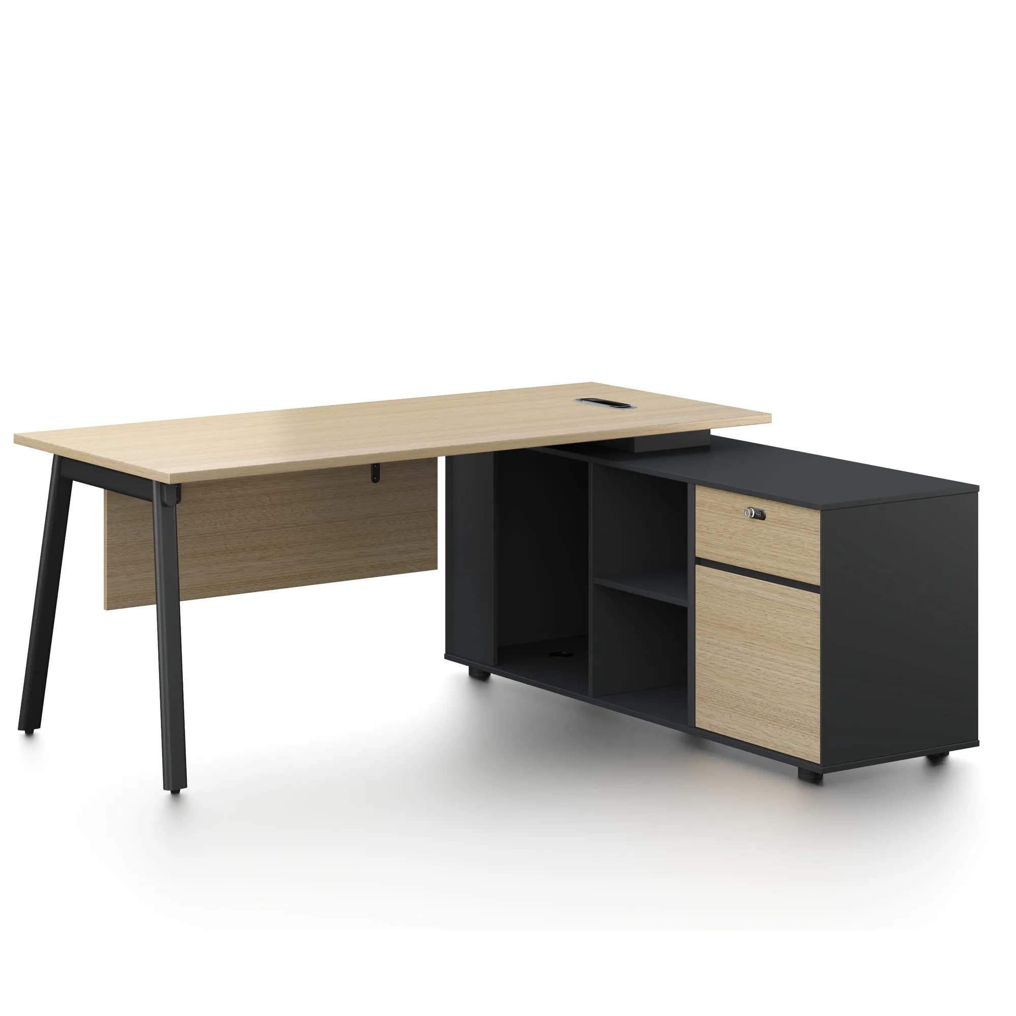 Escritorio ejecutivo Core - Negro y Coral — image 1
