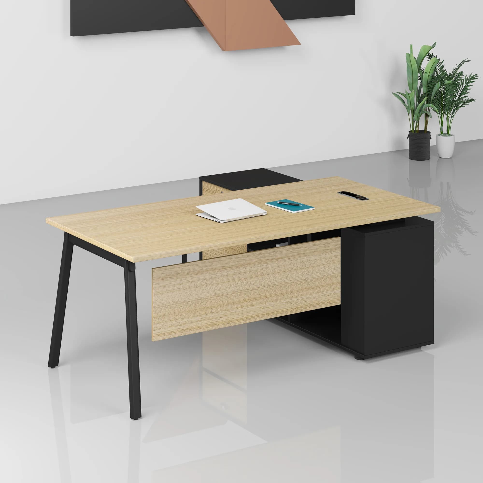 Escritorio ejecutivo Core - Negro y Coral — image 3