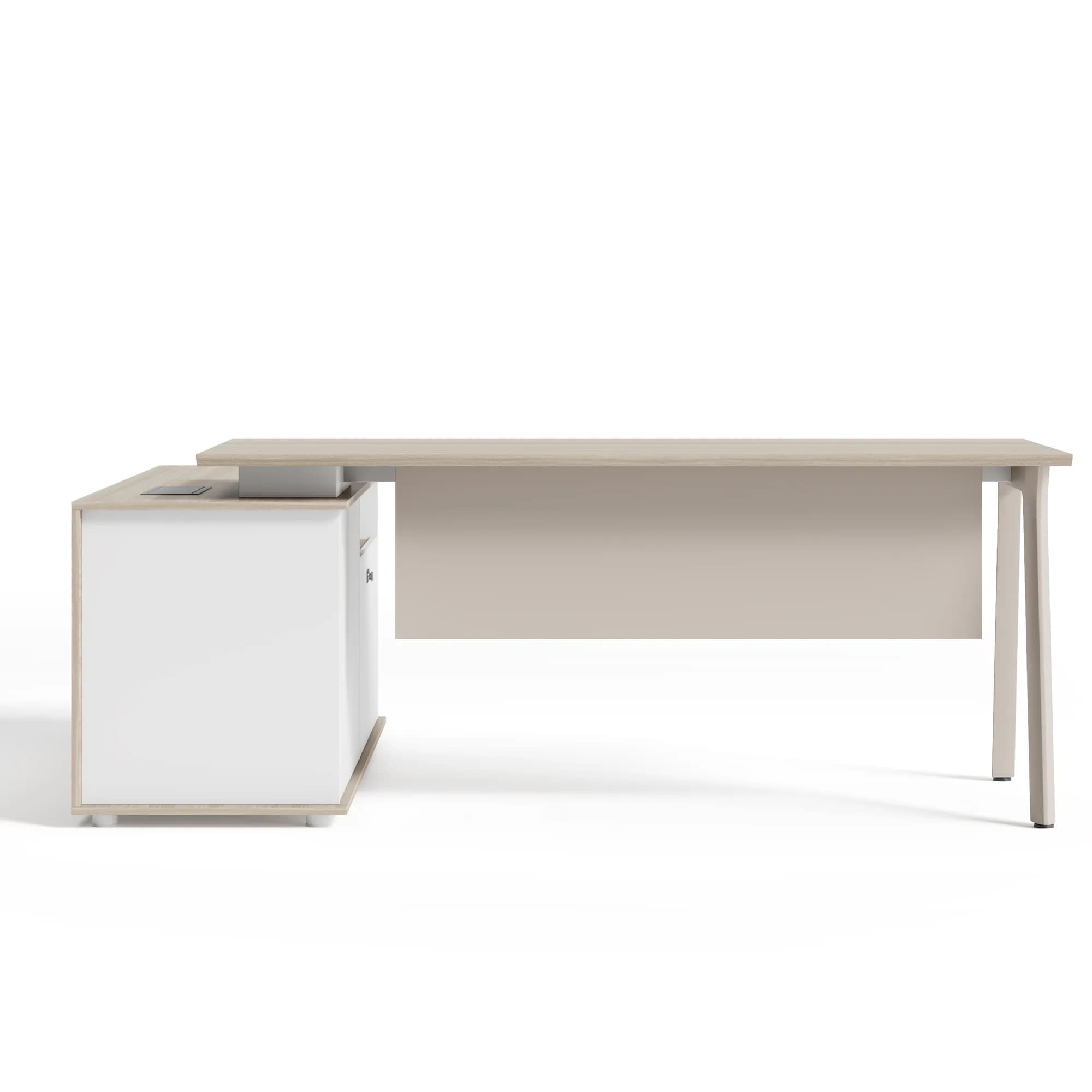 Escritorio ejecutivo Flow - Taupe y Oak — imagen 2