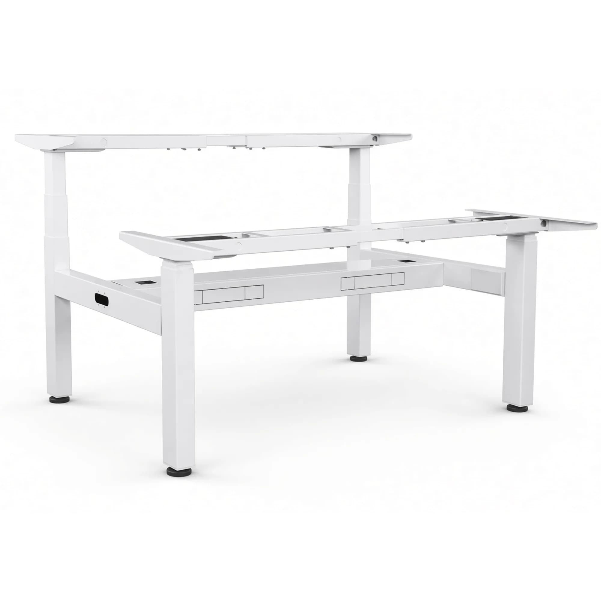 Base de escritorio de altura ajustable para 2 personas - Blanco — imagen 2