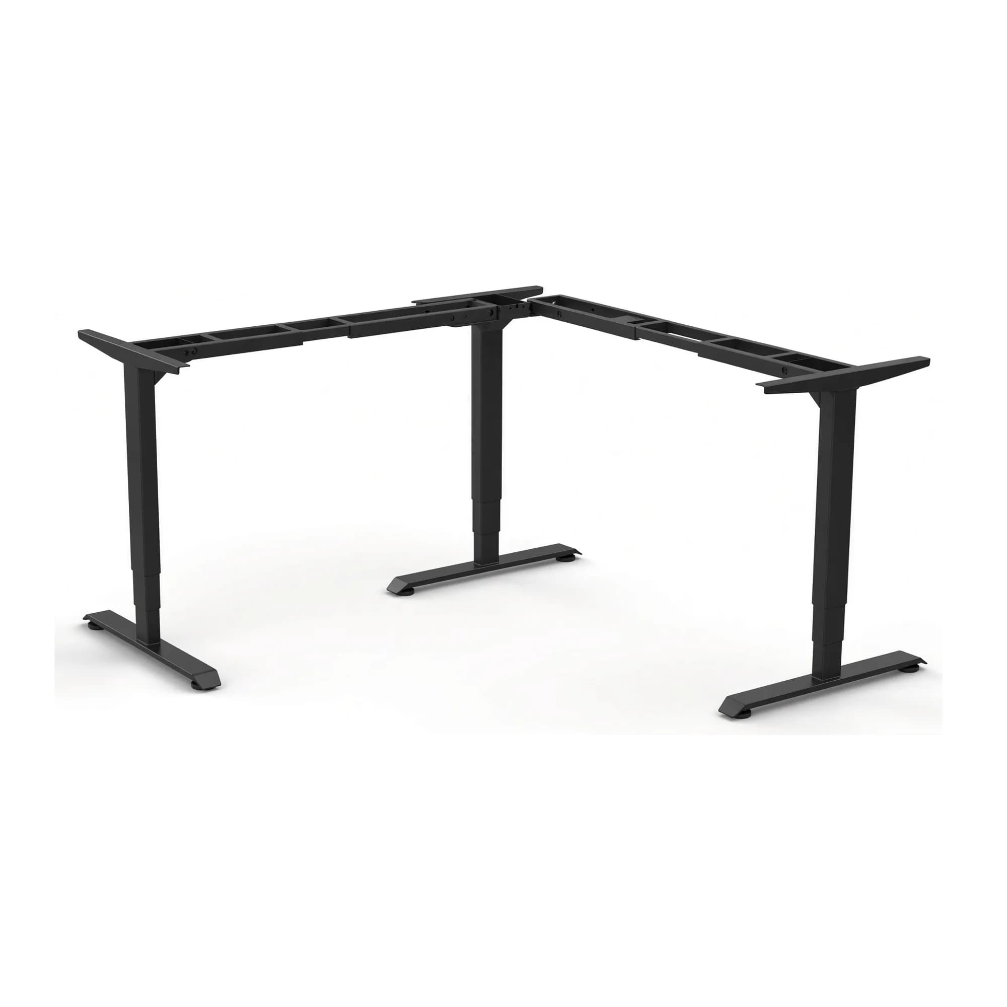 Base de escritorio de altura ajustable en L - Negro — imagen 1