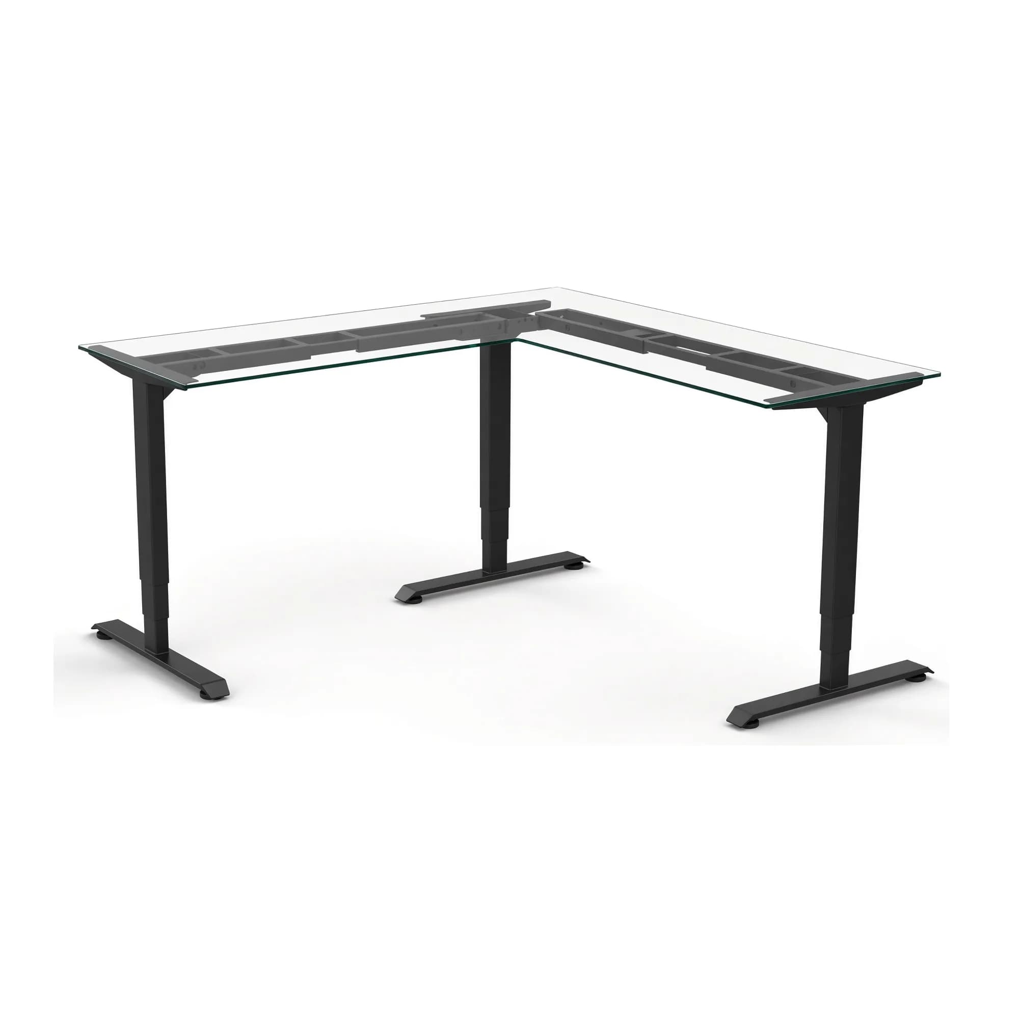Base de escritorio de altura ajustable en L - Negro — imagen 2