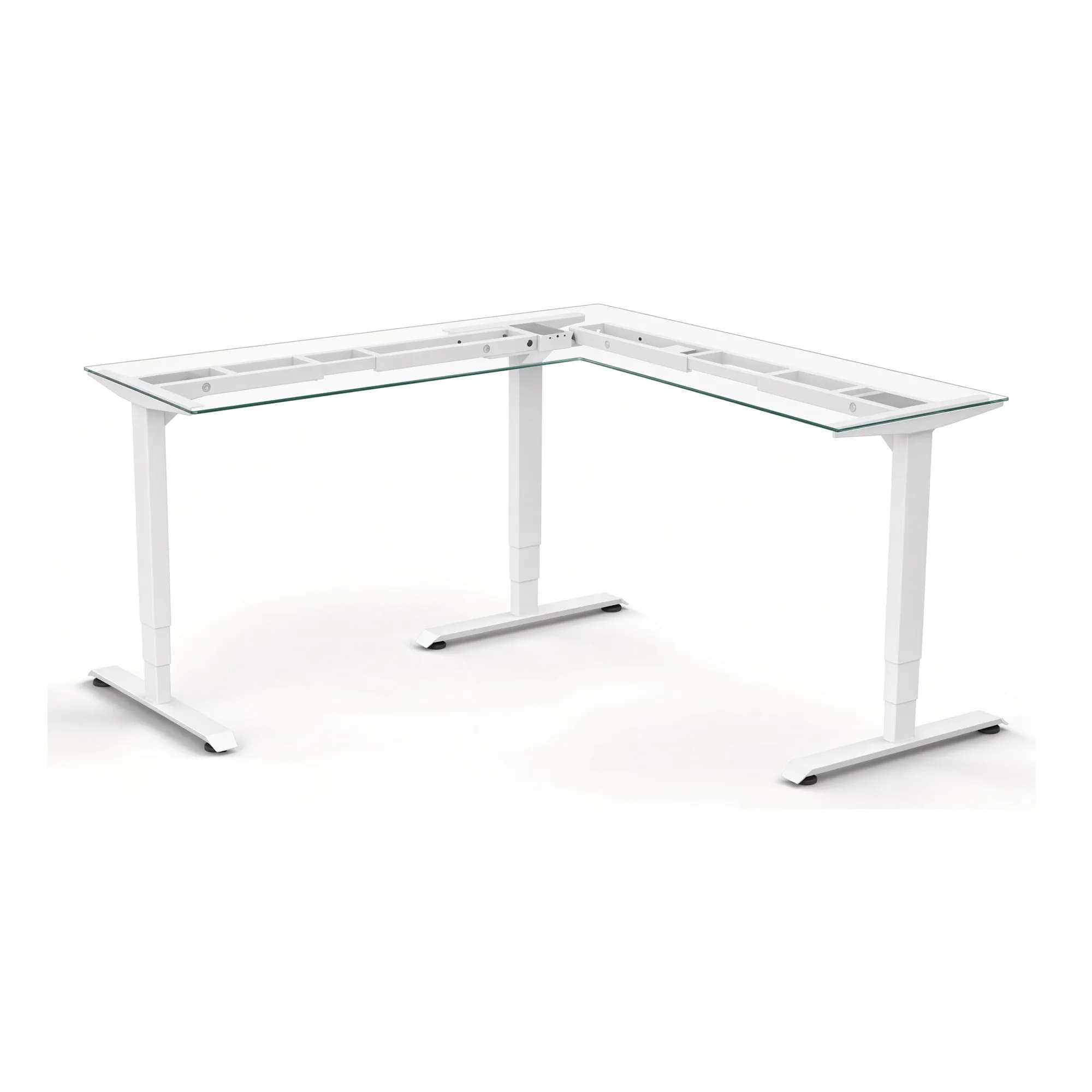 Base de escritorio de altura ajustable en L - Blanco — imagen 2