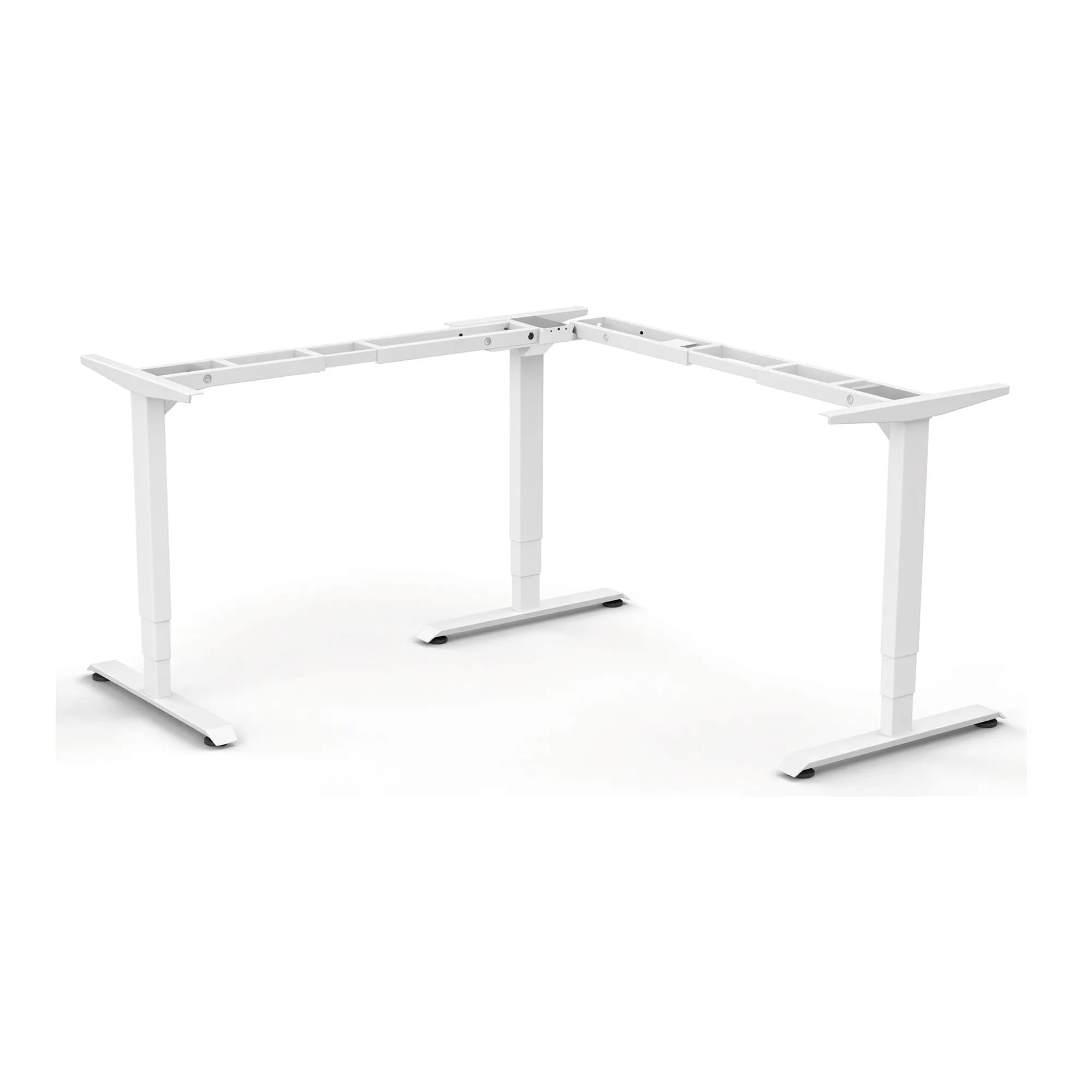 Base de escritorio de altura ajustable en L - Blanco — imagen 1