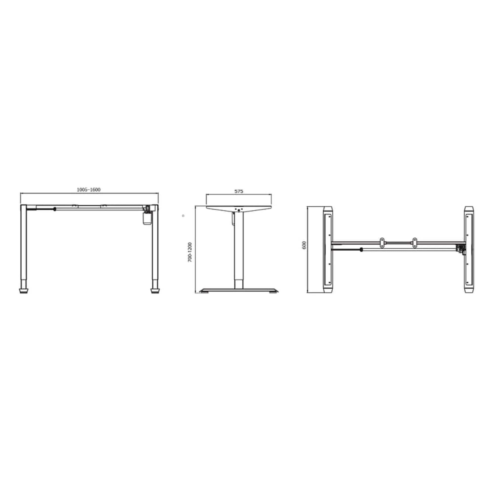 Base de escritorio de altura ajustable HD - Un motor, Negro — imagen 6