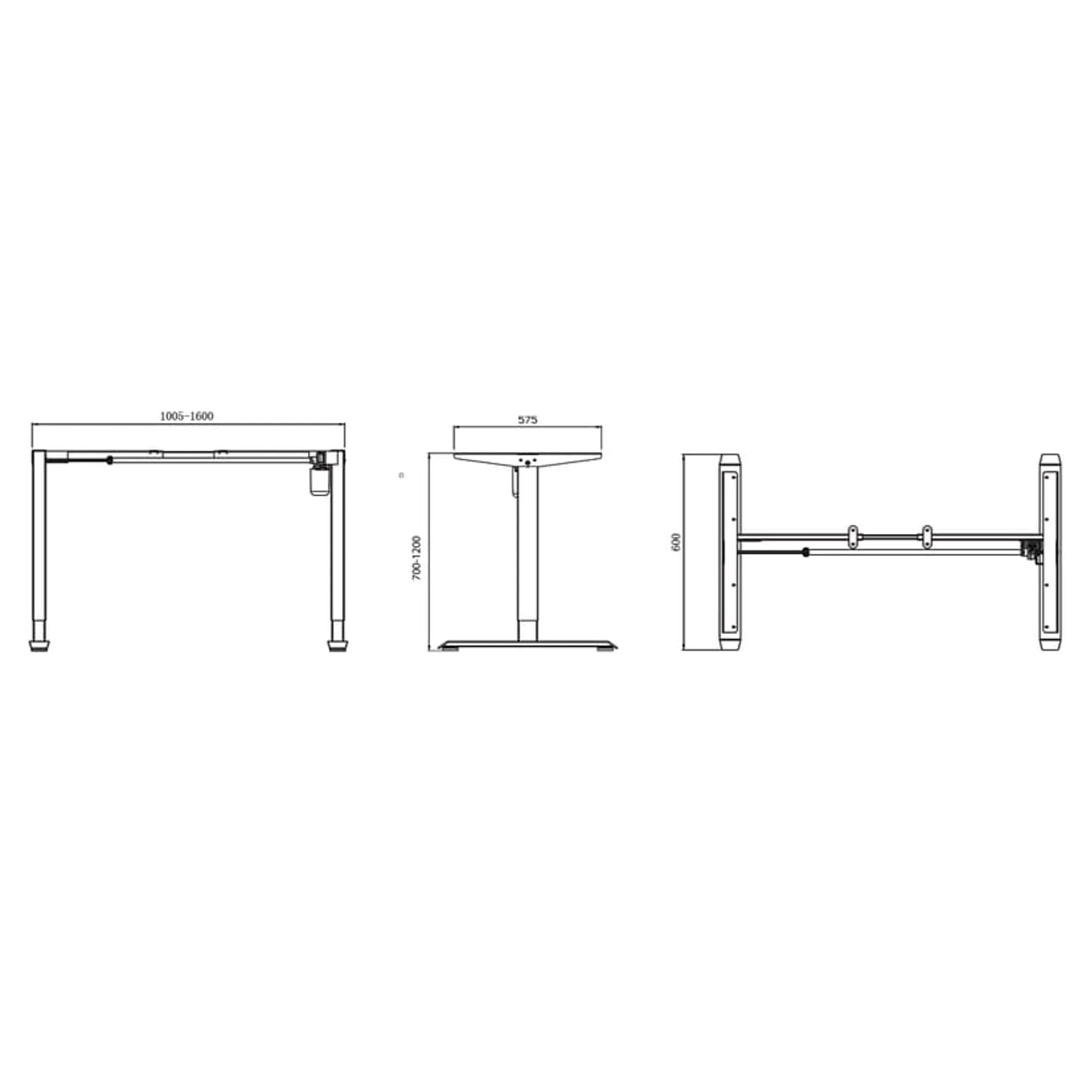 Base de escritorio de altura ajustable de un motor - Blanco — imagen 6