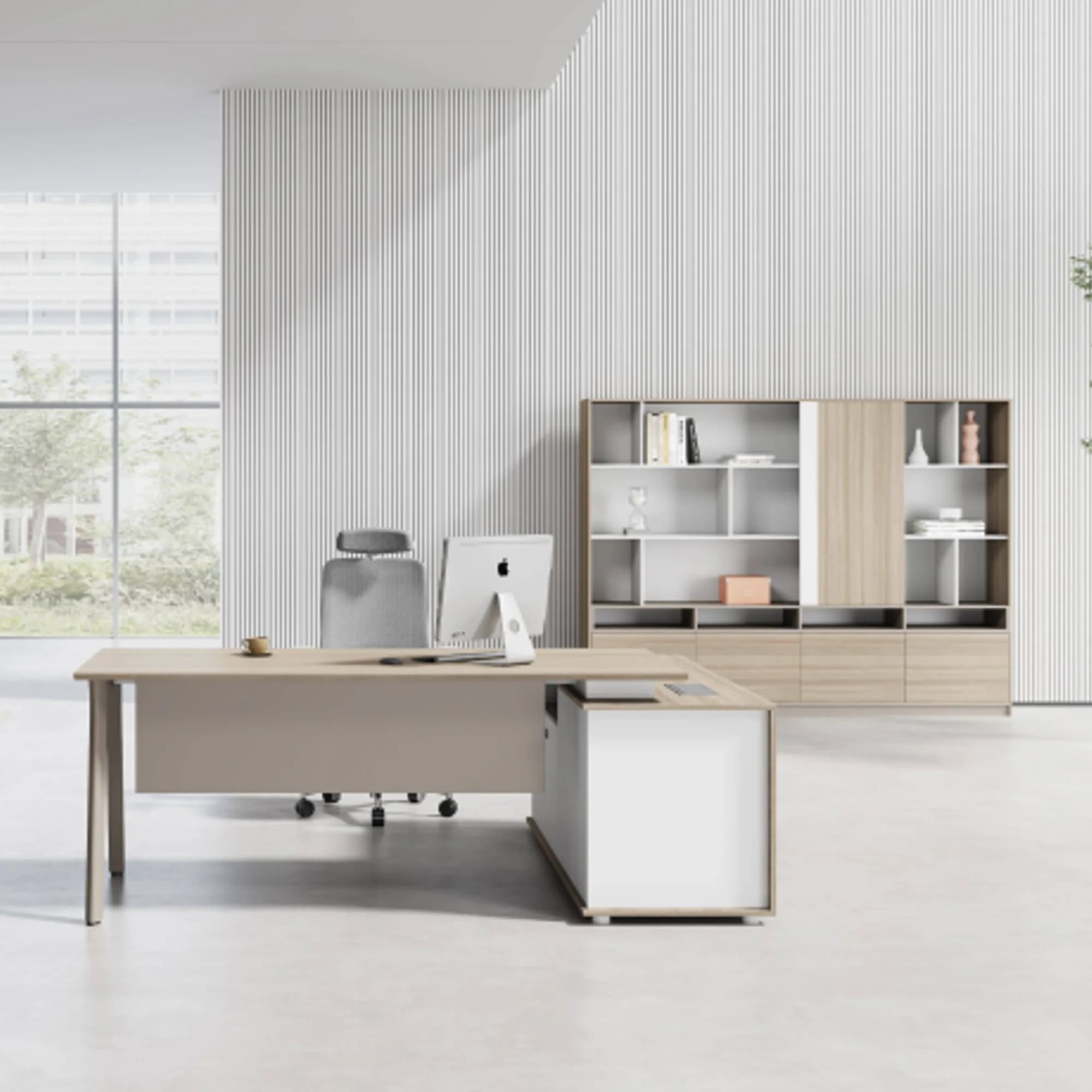 Gabinete ejecutivo Flow - Blanco y Oak — imagen 2