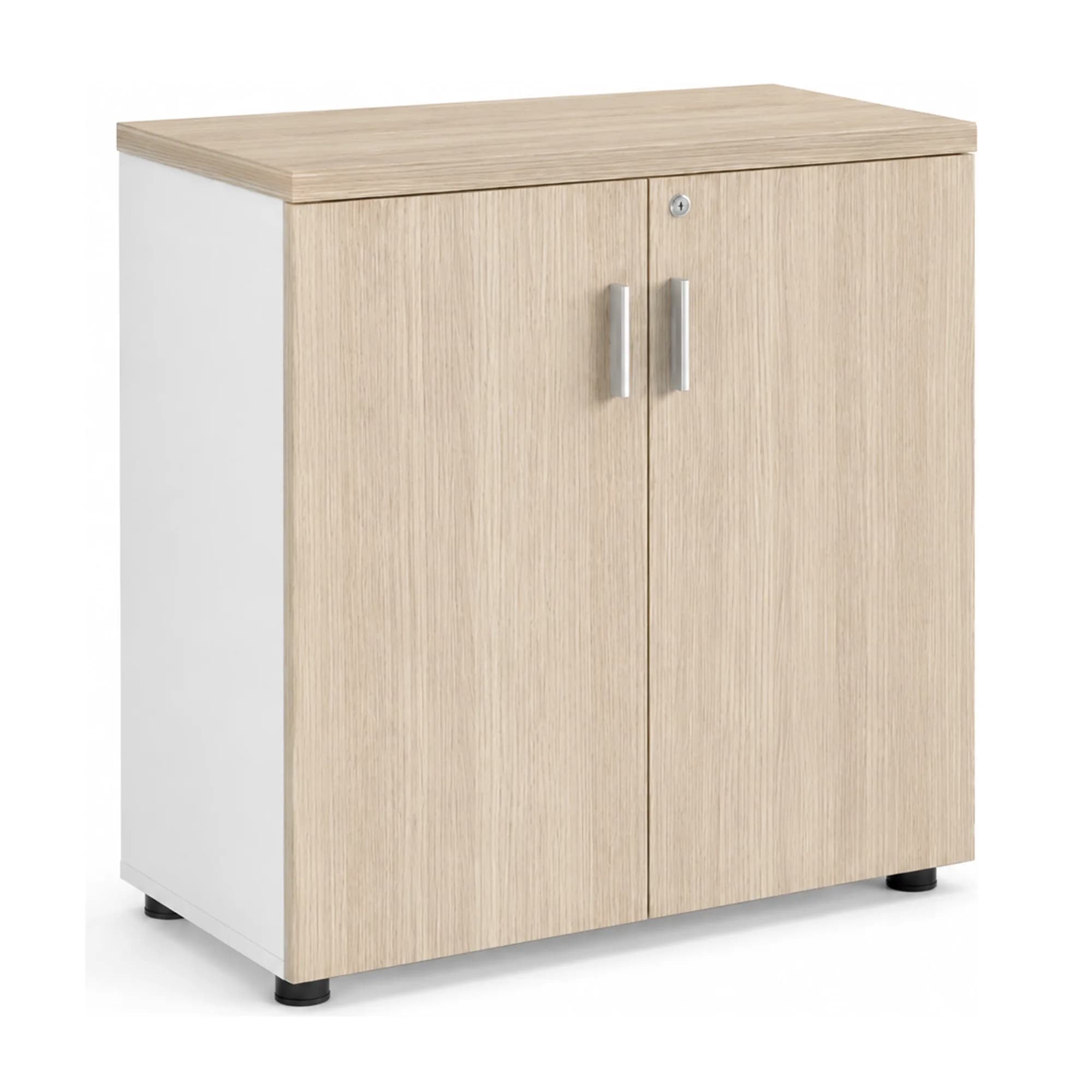 Gabinete bajo Flow - Blanco y Oak — imagen 1