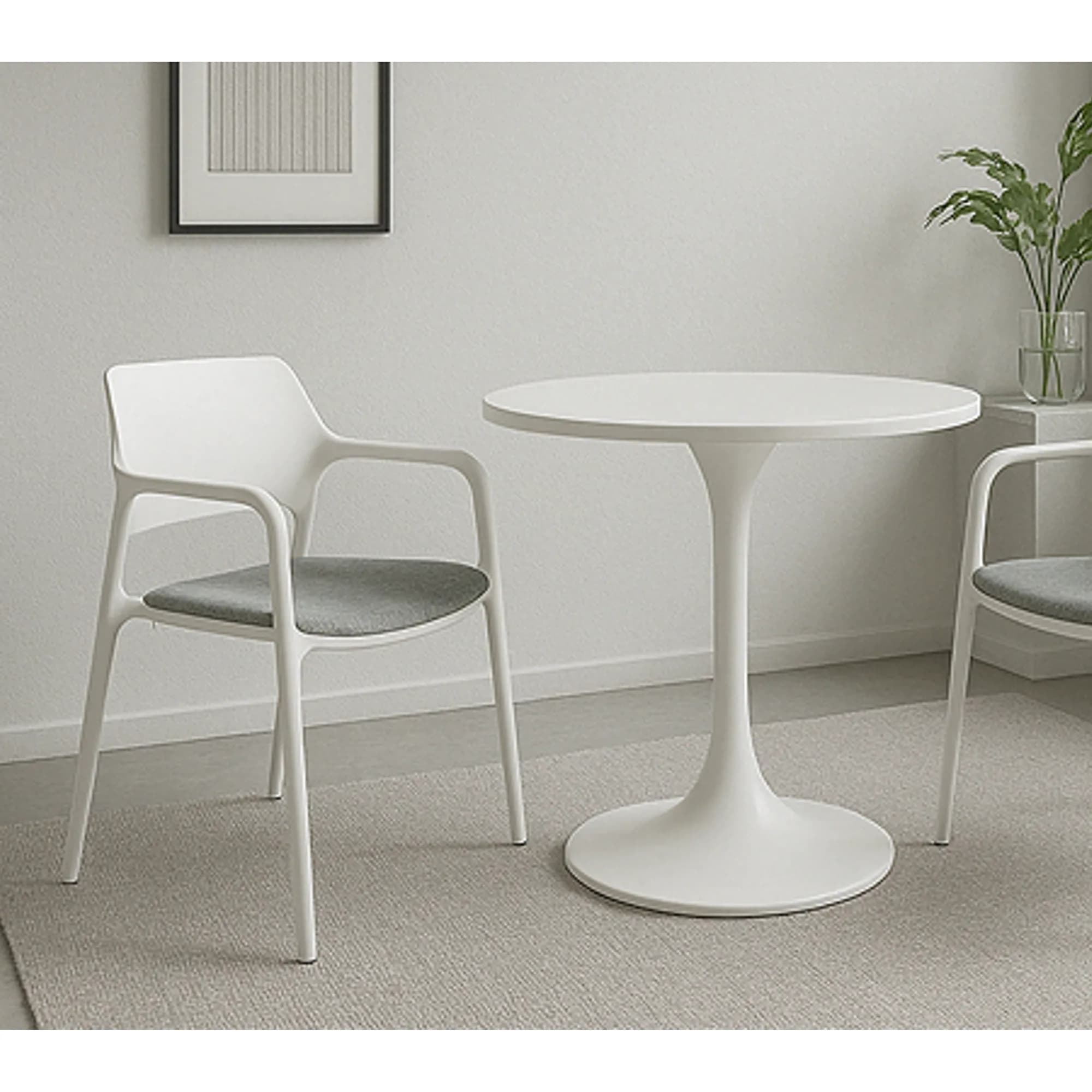 Mesa redonda Flow - Blanco y Oak 70 cm — imagen 2