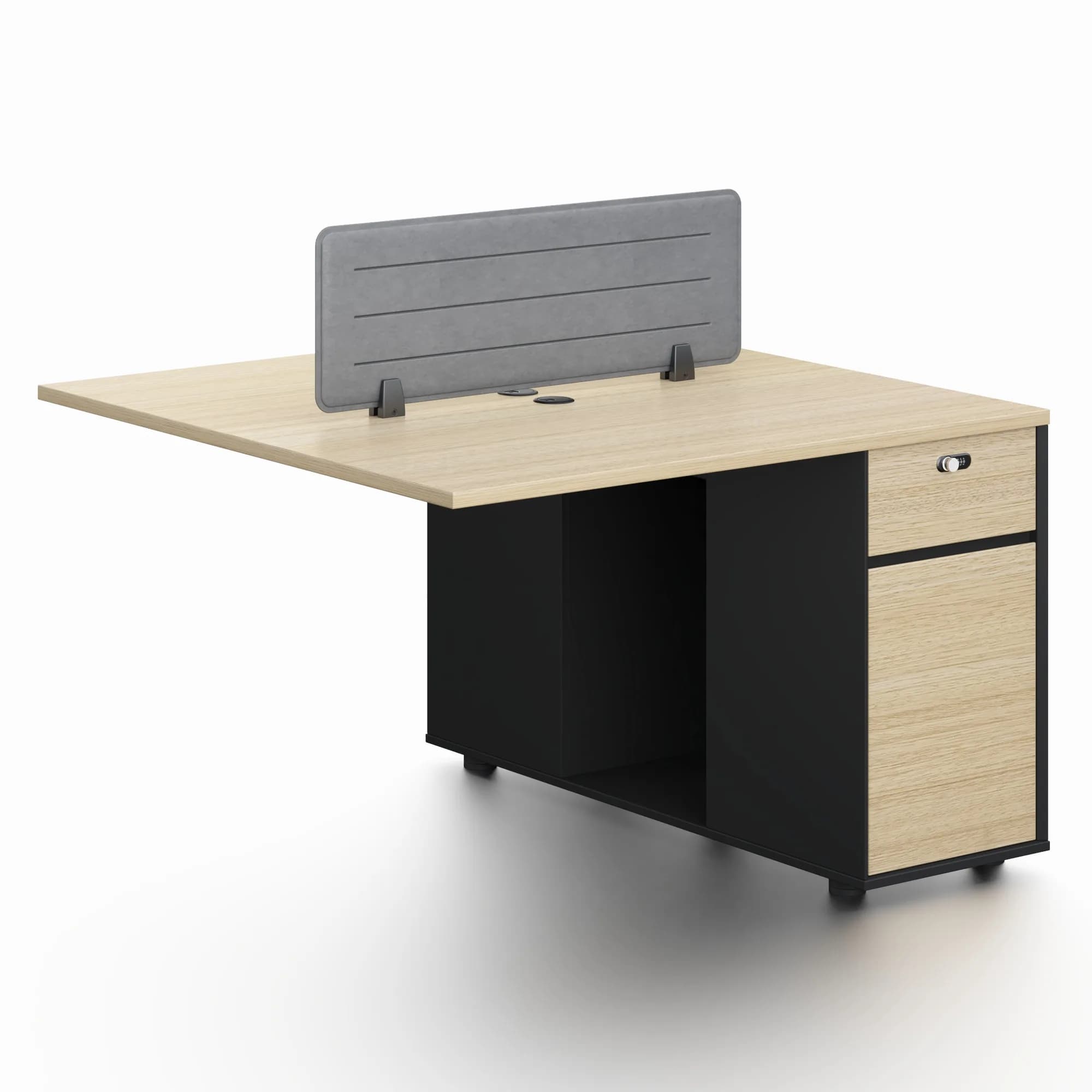 Extensión de estación para 2 personas con gabinete Core - Negro y Coral — imagen 1