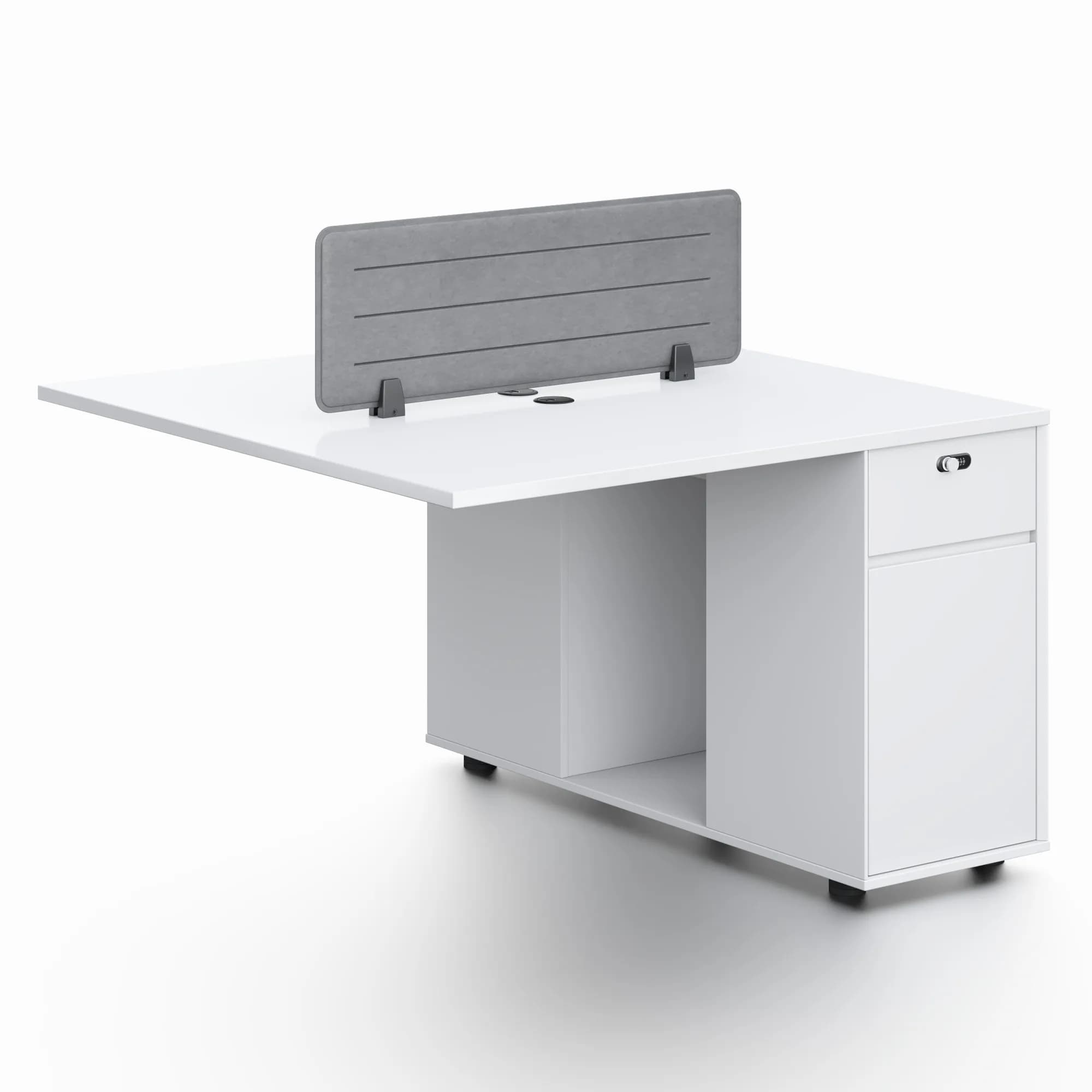 Extensión de estación para 2 personas con gabinete Core - Blanco — image 1