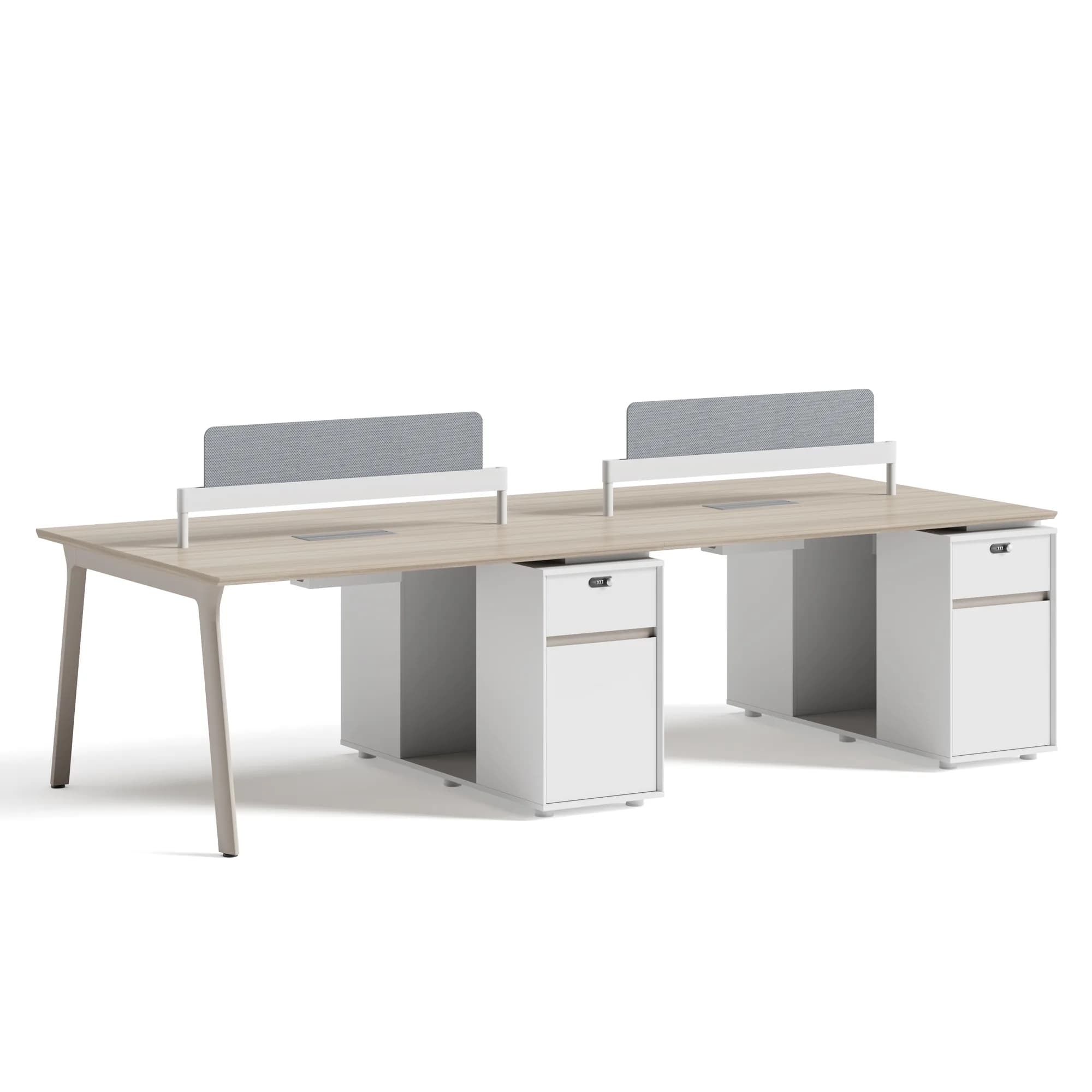 Extensión de estación para 2 personas con gabinete Flow - Taupe y Oak — image 3