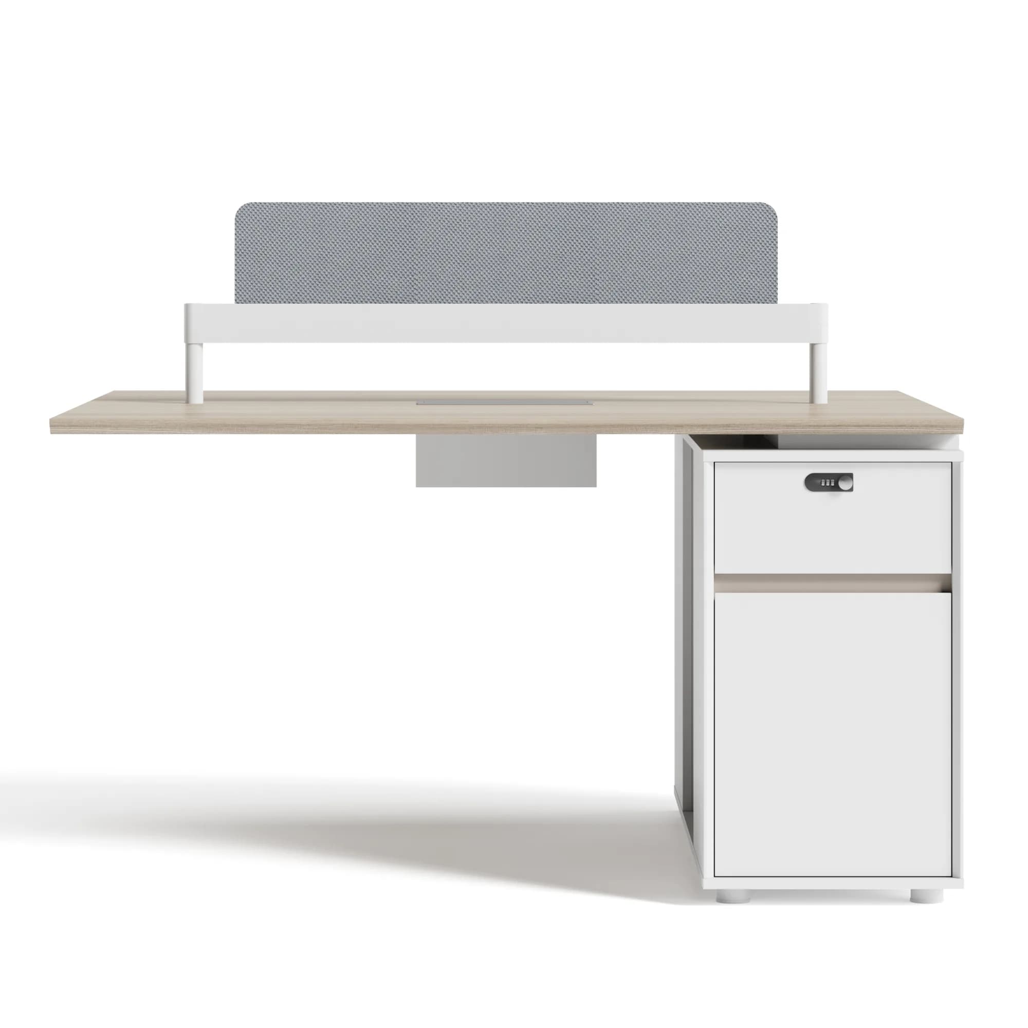 Extensión de estación para 2 personas con gabinete Flow - Taupe y Oak — image 2